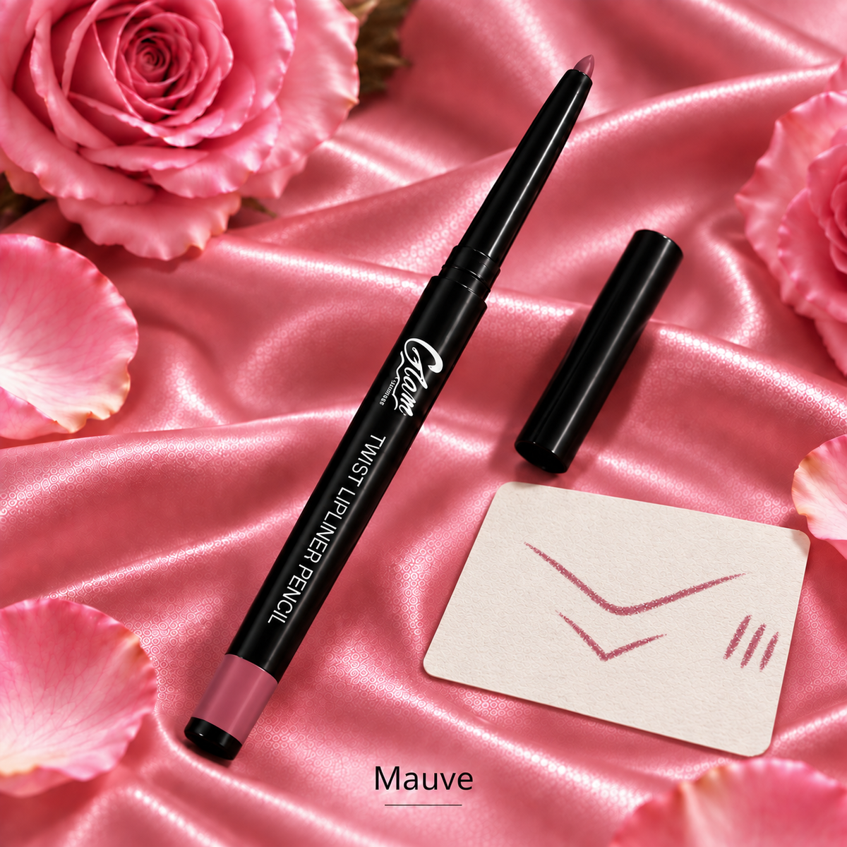 Crayon à Lèvres Twist — Mauve — tracé fin sur carton mat