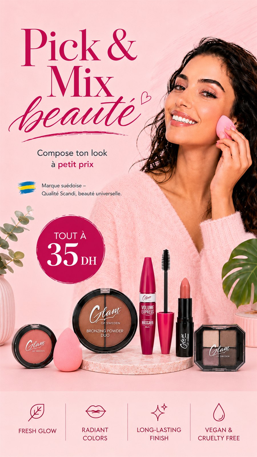 Glam of Sweden — Pick & Mix beauté, tout à 35 DH