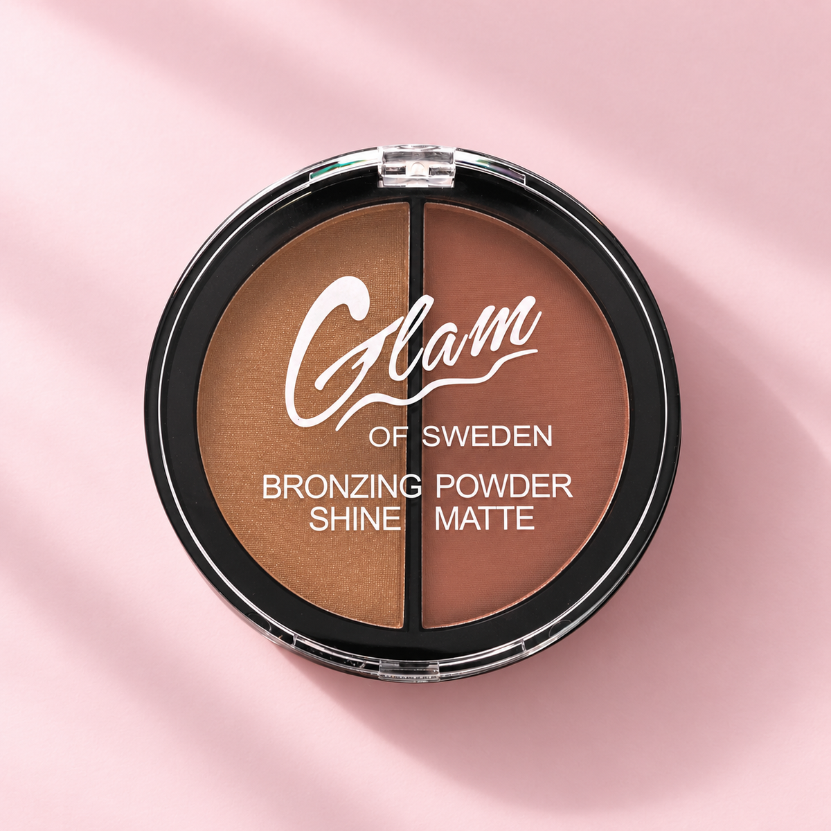 Glam of Sweden Bronzer Poudre H01487 — ferme — duo Shine et Matte, visuel illustratif
