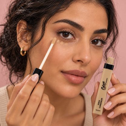Concealer Glam of Sweden — illustration d’application de la teinte 10 avec modèle marocaine adulte
