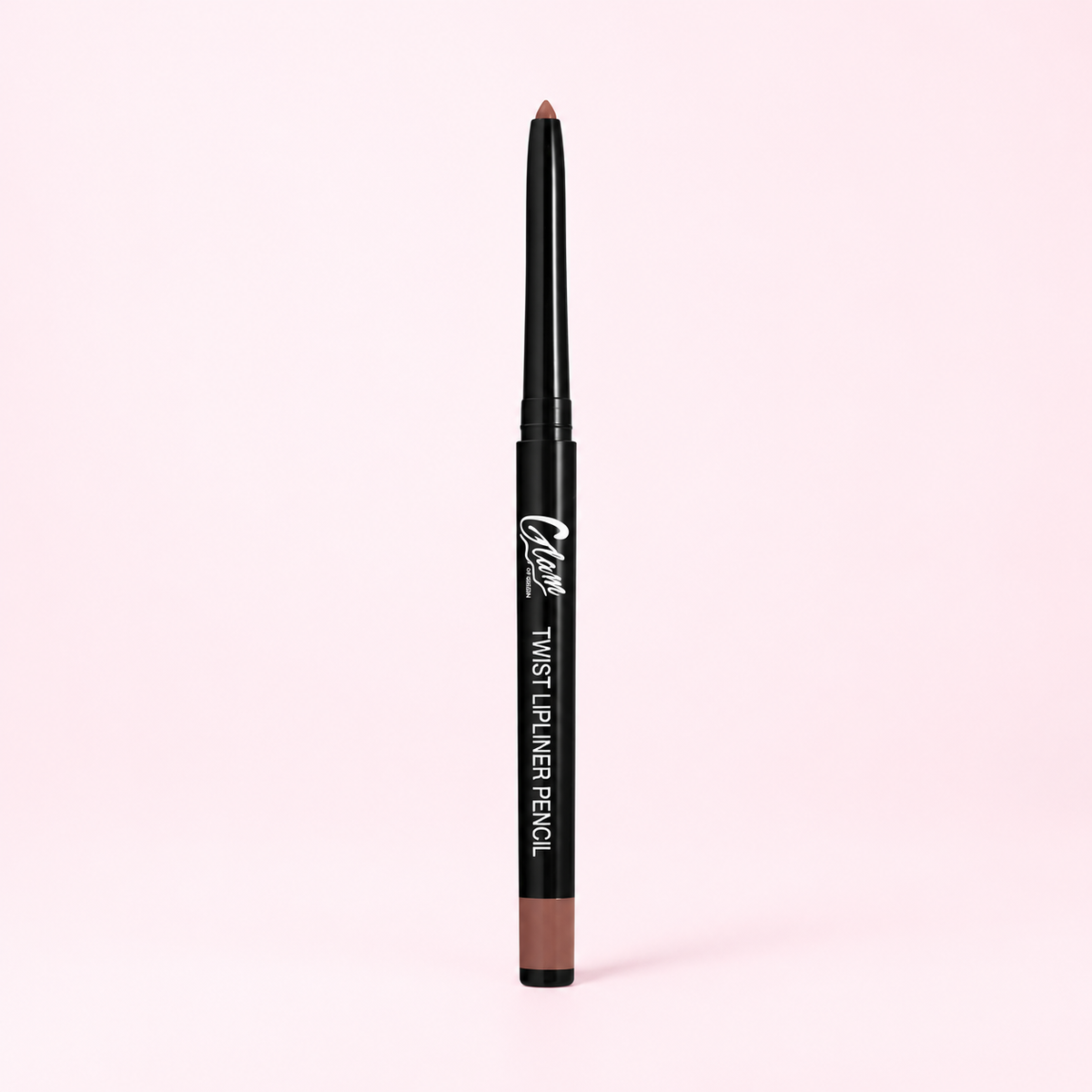 Crayon à Lèvres Twist — Nude foncé sur fond rose clair