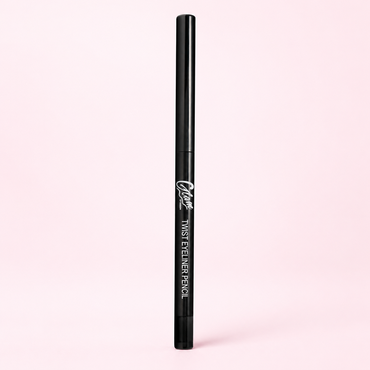 Eyeliner Twist — Noir sur fond rose clair