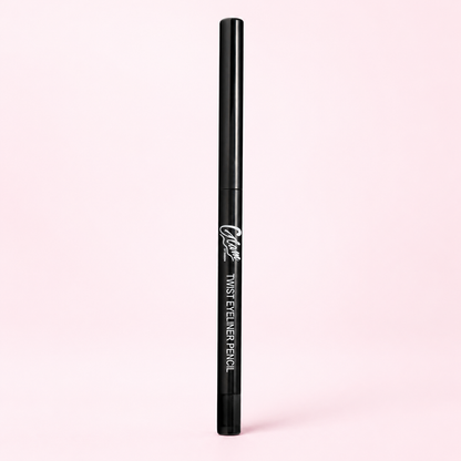 Eyeliner Twist — Noir sur fond rose clair
