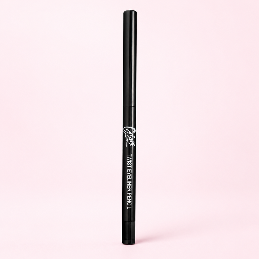 Eyeliner Twist — Noir sur fond rose clair