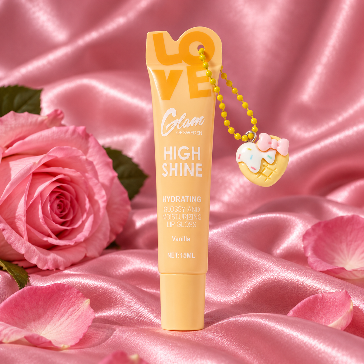 Lipgloss Love Vanilla — tube 15 ml et charm
