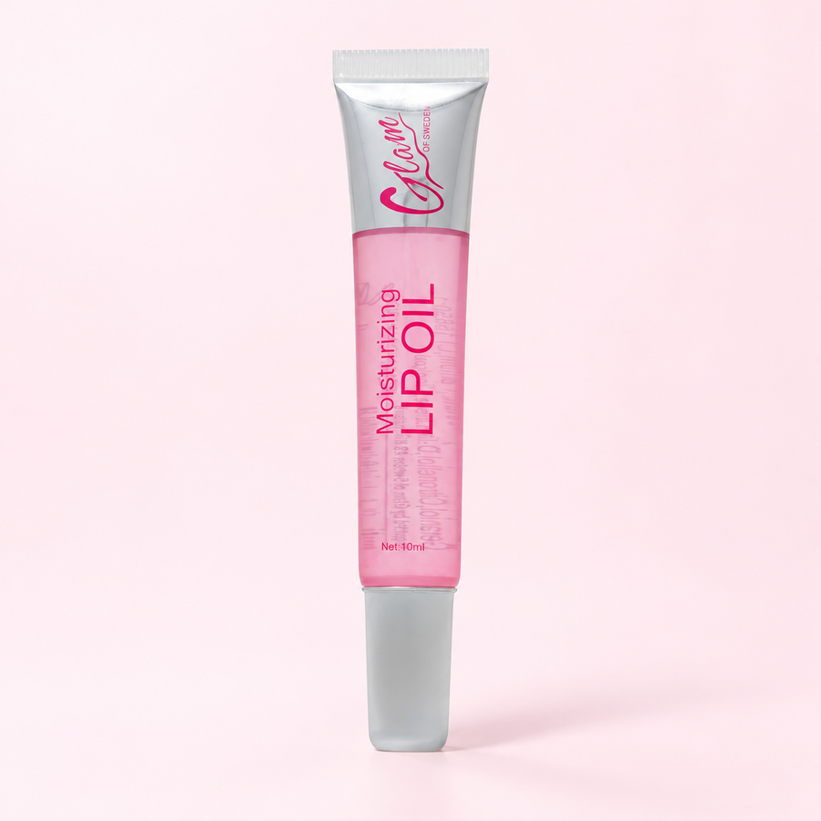 Lip Oil — Pink sur fond rose clair