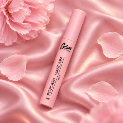 Mascara Poplash Noir fermé sur satin rose